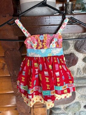 Girls Matilda Jane Platinum - Whimsical “Admit One” Patchwork Dress – Size 2
